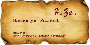 Hamburger Zsanett névjegykártya