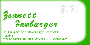 zsanett hamburger business card